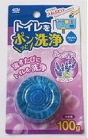 258418 "Okazaki" Очищающая и дезодорирующая таблетка для бачка унитаза, окрашивающая воду в голубой цвет (с ароматом лаванды) 100 гр 1/120