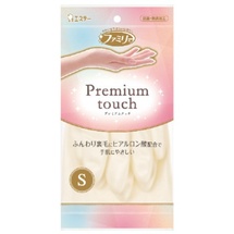 ST Family Premium touch Перчатки  для бытовых и хозяйственных нужд (винил, пропитаны гиалуроновой кислотой, средней толщины) размер S (белые)) 