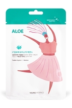 Young Mediface (Aloe) Тканевая маска-салфетка для лица увлажняющая с экстрактом алоэ  25 мл 