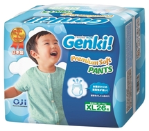 Nepia Genki! Детские подгузники-трусики (для мальчиков и девочек) 26 шт., 12-17 кг (Размер XL)