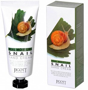 Jigott Real Moisture Snail Hand Cream Увлажняющий крем для рук с экстрактом слизи улитки 100 мл 