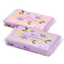 Kami Shodji ELLEMOI Pink Бумажные розовые двухслойные салфетки с коэнзимом Q10 110шт (1 пачка) мэу  