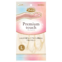 ST Family Premium touch Перчатки  для бытовых и хозяйственных нужд (винил, пропитаны гиалуроновой кислотой, средней толщины) размер L (белые)) 