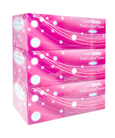 Kami Shodji ELLEMOI Pink Бумажные розовые двухслойные салфетки с коэнзимом Q10 180шт (спайка 3 пачки) 