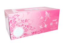 Kami Shodji ELLEMOI Kinu-bi Бумажные двухслойные салфетки с шелком 200шт (1 пачка) розовая 