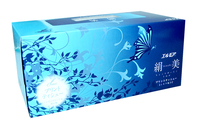 Kami Shodji ELLEMOI Kinu-bi Бумажные двухслойные салфетки с шелком 200шт (1 пачка) голубые 