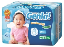 Nepia Genki! Детские подгузники-трусики (для мальчиков и девочек) 32 шт., 7-10 кг (Размер M)