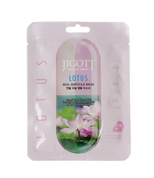 Jigott Lotus Real Ampoule Mask Ампульная тканевая маска с экстрактом лотоса 27 мл 