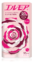 Kami Shodji ELLEMOI Ароматизированная двухслойная туалетная бумага 30м (розовая) (12 рулонов) 