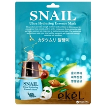 Ekel Mask Pack Snail Антивозрастная тканевая маска для эластичности кожи с муцином улитки 25мл 