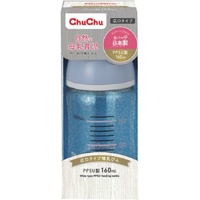 Chu Chu Baby Пластиковая бутылочка для кормления с силиконовой соской (с широким горлышком) 160 мл 