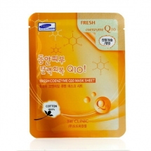 3W CLINIC Fresh Coenzyme Q10 Mask Sheet Маска тканевая для лица с коэнзимом Q10 23 мл 