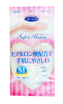 ST Family Soft &Beauty Перчатки  для бытовых и хозяйственных нужд (винил, пропитаны гиалуроновой кислотой, средней толщины) размер M (белые)) 