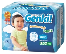 Nepia Genki! Детские подгузники-трусики  (для мальчиков и девочек) 30 шт., 9-14 кг (Размер L)