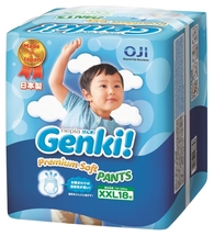 Nepia Genki! Детские подгузники-трусики (для мальчиков и девочек) 18 шт., 13-25 кг (Размер XXL)