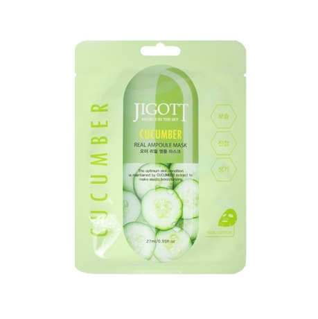 Jigott Cucumber Real Ampoule Mask Ампульная тканевая маска с экстрактом огурца 27 мл 