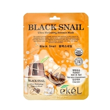 Ekel Mask Pack Black Snail Маска для лица с муцином черной улитки 25мл 