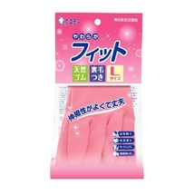 ST Family Перчатки для бытовых и хозяйственных нужд (каучук,  средней толщины с внутренним покрытием) размер L (розовые) 