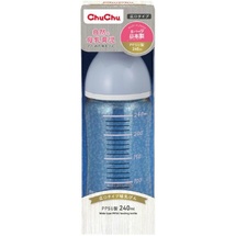 Chu Chu Baby Пластиковая бутылочка для кормления с силиконовой соской (с широким горлышком) 240 мл 