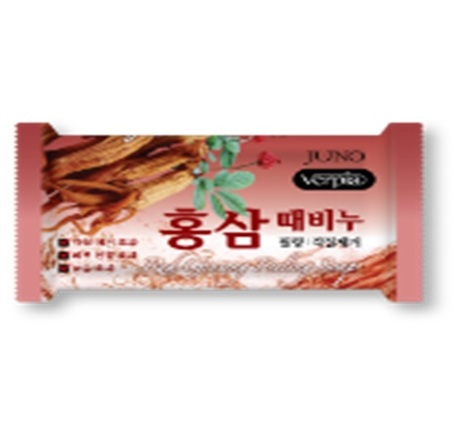 090099 «Juno» Peeling Soap Reg Ginseng Peeling Soap Косметическое мыло c экстрактом красного женьшеня  150 г 1/120