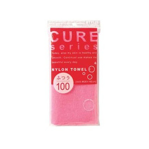 OHE CURE series Мочалка для тела средней жесткости, 100 см. (розовая)